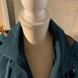Dark teal raincoat petite small by Gallery. EUC